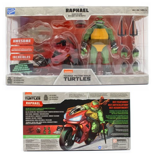 BST AXN Best Action Figures – TMNT – IDW Comics – 5″ Raphael & Metallic Sport Bike (GITD) - Image 8